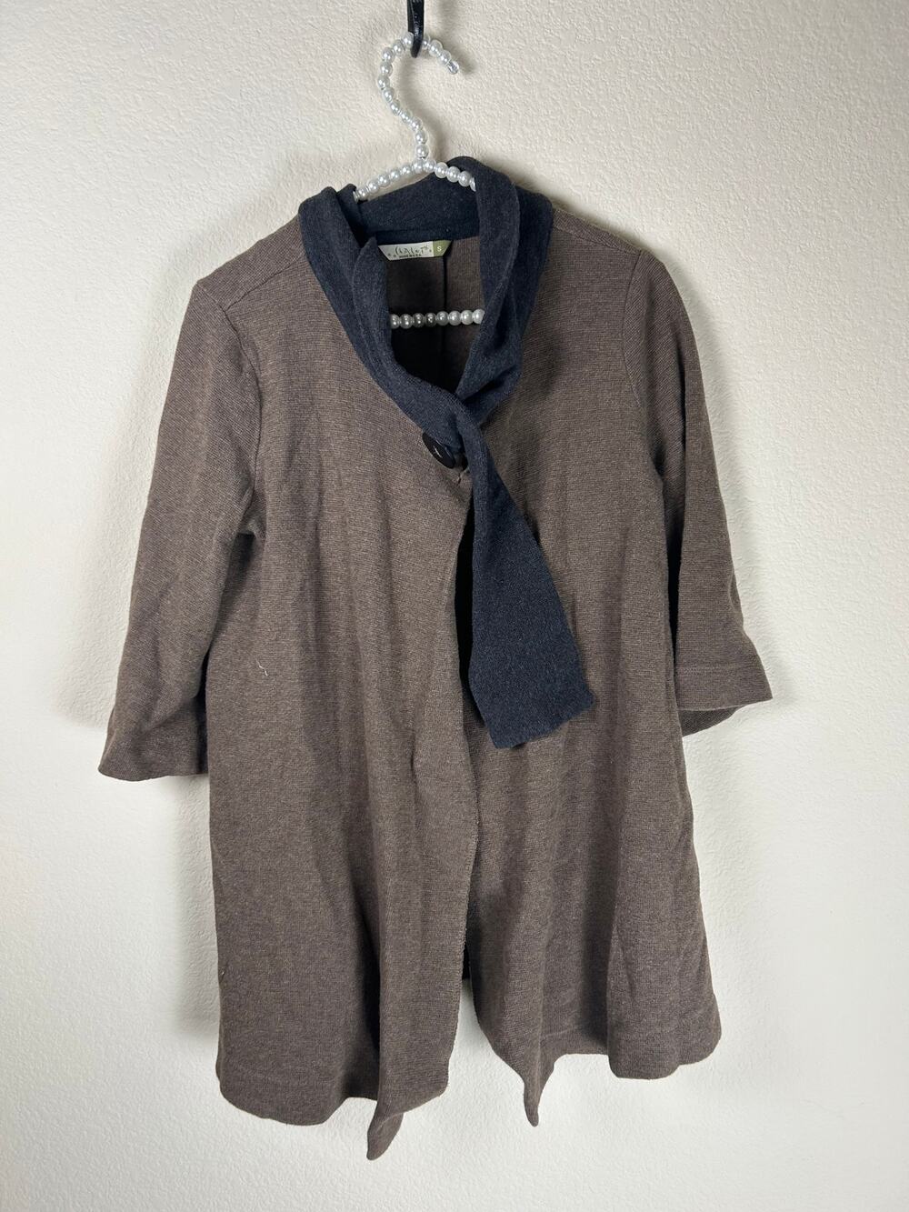 Chalet et Ceci Cardigan Women's Size Small Brown Duster Sweater Made in USA